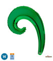 Mylar Kurly Wave Green MiniShape 14" pack 5pcs