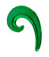 Mylar Kurly Wave Green MiniShape 14" pack 5pcs