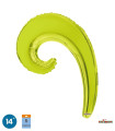 Mylar Kurly Wave Lime Green MiniShape 14" pack 5pcs
