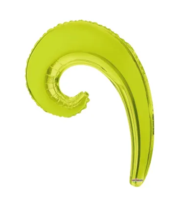 Mylar Kurly Wave Lime Green MiniShape 14" pack 5pcs