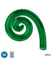 Mylar Kurly Spiral Green MiniShape 14" pack 5pcs
