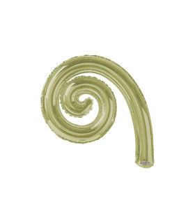 Mylar Kurly Spiral Olive Green MiniShape 14" pack 5pcs