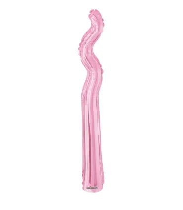 Mylar Kurly Zig Zag Pink MiniShape 14" pack 5pcs