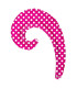 Kurly Kurly Wave Hot Pink Polka Dots MiniShape 14" pack 5pcs