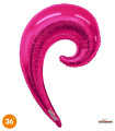 Mylar Kurly Wave Fuchsia SuperShape h36" 1pc