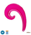 Mylar Kurly Wave Fuchsia MiniShape 14" pack 5pcs