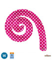 Mylar Kurly Spiral Hot Pink Polka Dots MiniShape 14" pack 5pcs