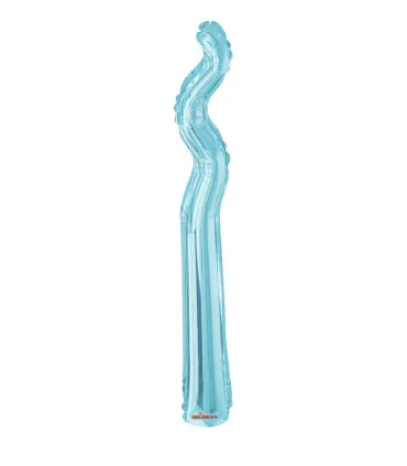 Mylar Kurly Zig Zag Light Blue MiniShape 14" pack 5pcs