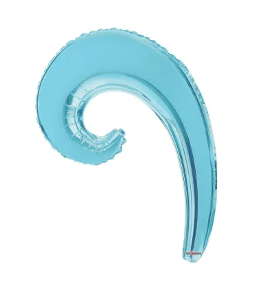 Mylar Kurly Wave Light Blue MiniShape 14" pack 5pcs