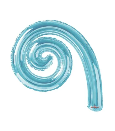 Mylar Kurly Spiral Light Blue MiniShape 14" pack 5pcs