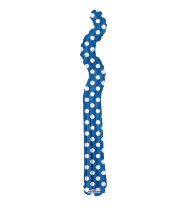Mylar Mini Shape Kurly Zig Zag Royal Blue Polka Dots 14" pack 5pcs