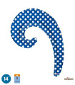 Mylar Kurly Wave Royal Blue Polka Dots MiniShape 14" pack 5pcs