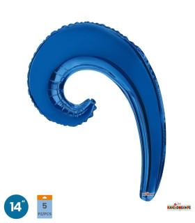 Mylar Kurly Wave Dark Blue MiniShape 14" pack 5pcs