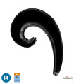 Mylar Kurly Wave Black MiniShape 14" pack 5pcs