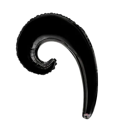 Mylar Kurly Wave Black MiniShape 14" pack 5pcs