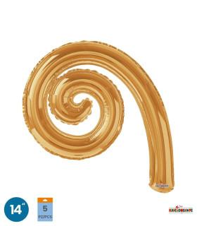 Mylar Kurly Spiral Desert Sand MiniShape 14" pack 5pcs