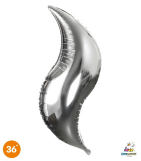 Mylar Curve Silver SuperShape 36" 1pc