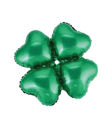 Mylar Cluster Hearts Green with Valve Pack 5pcs