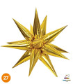 Mylar Kit Exploding Stars Gold with valve 27" 1pc