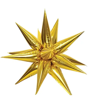 Mylar Kit Exploding Stars Gold with valve 27" 1pc