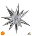 Mylar Kit Exploding Stars Silver with Valve 27" 1pc