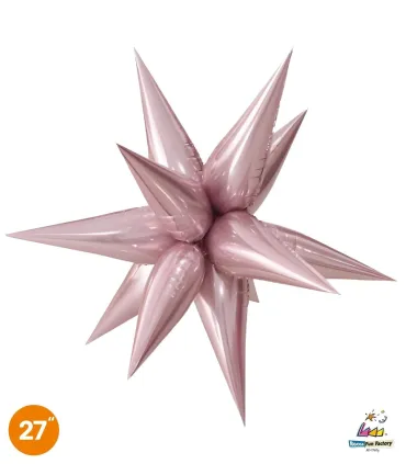 Mylar Kit Exploding Stars Pink Gold with Valve 27" 1pc