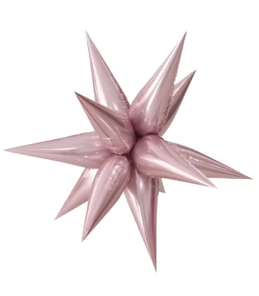 Mylar Kit Exploding Stars Pink Gold with Valve 27" 1pc