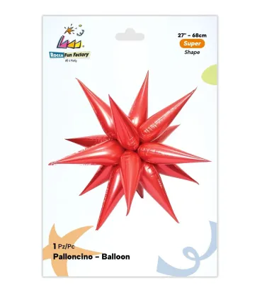 Mylar Kit Exploding Stars Red with valve 27" 1pc