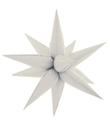 Mylar Kit Exploding Stars White with Valve 27" 1pc