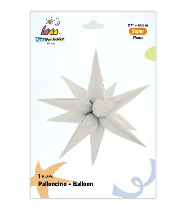 Mylar Kit Exploding Stars White with Valve 27" 1pc