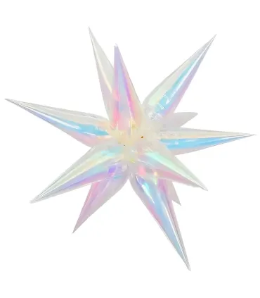 Mylar Kit Exploding Stars Iridescent with Valve 27" 1pc