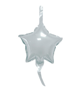 Mylar Deco Link Silver Star MiniShape 9" pack 10pcs