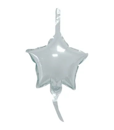 Mylar Deco Link Silver Star MiniShape 9" pack 10pcs