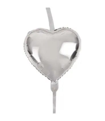 Mylar Deco Link Heart Silver MiniShape 9" pack 10pcs