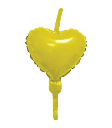 Mylar Deco Link Gold Heart MiniShape 9" pack 10pcs