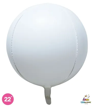 White Mylar Macaron Ball 22" 1pc