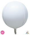 White Mylar Macaron Ball 22" 1pc