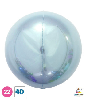 Mylar Metallic Light Blue Sphere Rocca 4D Line 22" 1pc