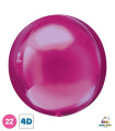Mylar Sphere Fuchsia Rocca Line 4D 22" 1pc