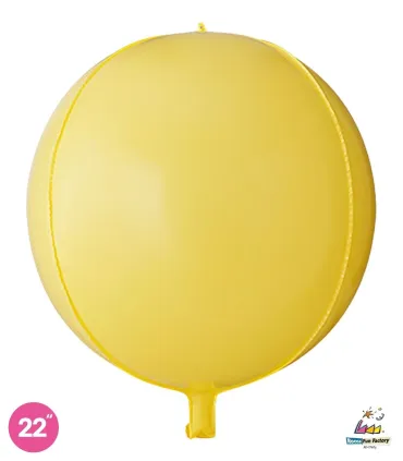 Mylar Yellow Macaron Ball 22" 1pc
