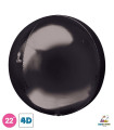 Mylar Sphere Black Rocca Line 4D 22" 1pc