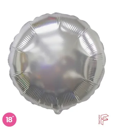 Mylar Round Silver 18" 1pc