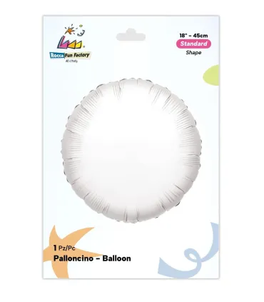 Mylar Round White 18" 1pc