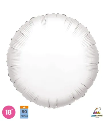 Mylar Round White 18" pack 50pcs