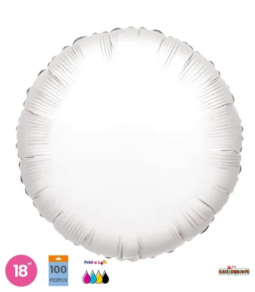 Mylar Round White 18" pack 100pcs