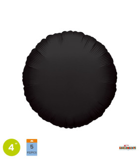 Mylar Round Black 4" pack 5pcs