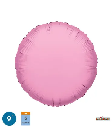 Mylar Round Baby Pink 9" pack 5pcs