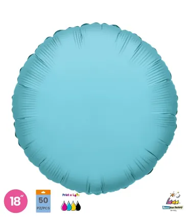 Mylar Round Light Blue 18" for printing pack 50pcs