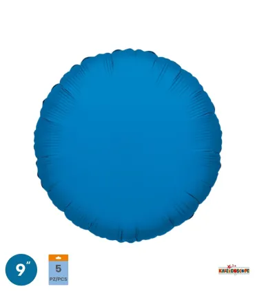 Mylar Round Blue 9" pack 5pcs
