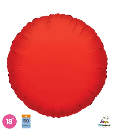Mylar Round Red 18" pack 50pcs